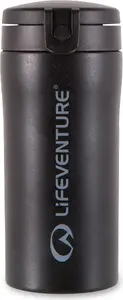 Travel thermal mug LIFEVENTURE FlipTop LM76120 – matt black, leakproof insulated cup