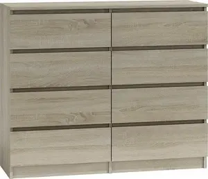 Atvilktņu komode top e shop Malwa M8 120 cm Sonamas ozols — liela kumode