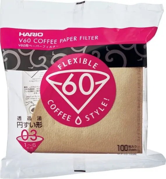 Papīra kafijas filtri HARIO V60-03 brūni