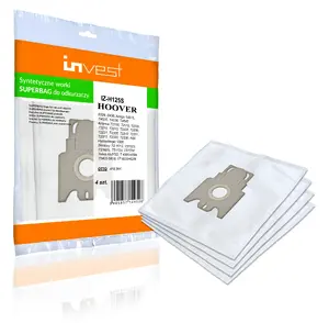 Dust bag for vacuum cleaner Invest IZ-H125S, polypropylene, white, pack of 1, 4 filters