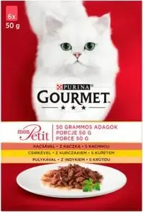 Корм для кошек Gourmet mon Petit Pokarm dla kotów MIX Drobiowy 6×50 г — Gourmet, набор с птицей