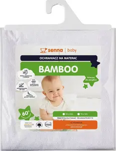 Наматрасник No name OCHRANIACZ NA MATERAC BAMBOO 60x120 — бамбуковая ткань, натяжной чехол для матраса 60×120 см