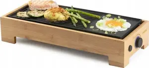 Электрическая планча-гриль Domo DO9270G, корпус в бамбуковом стиле, настольный