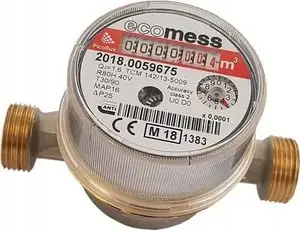 Water Meter Ecomess PICOFLUX 1/2" CW, Qmax 1.6 m3/h