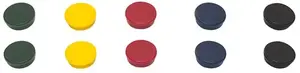 Magnetic round push pins 20 mm, Bi-Office, pack of 10, mixed colours (GIM141709)