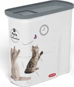 Kadax Curver dry cat litter and food container 2L – compact storage tub for cat litter or dry food