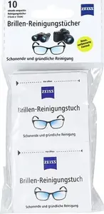 Tīrīšanas salvetes ZEISS brillēm un displejiem, 10 gab., vienreizlietojamas salvetes lēcu un ekrānu tīrīšanai