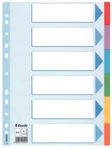 Esselte 100192 Blank Tab Index Cardboard Multicolour