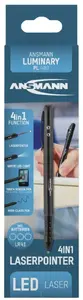 Laser pointer Ansmann 1600-0269, 650 nm, handheld, black, LR41 battery, 153 x 10 mm, 29 g