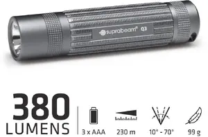 Фонарь EMOS Suprabeam Q3 380 лм — компактный ручной, питание 3×AAA