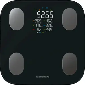 Весы для ванной Klausberg KB-7854 с измерением жировой ткани и состава тела, Smart Bluetooth, черные