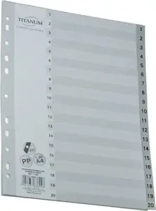 Separator/Number Insert Titanum A4 gray 20 slots (TITA3024)