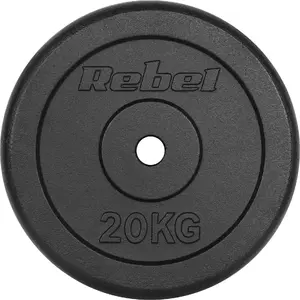 Weight Plate Rebel Active 20 kg, Cast Iron, 31 mm Center Hole, Classic Olympic Plate