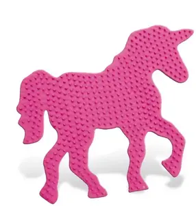 Pegboard SES Fantasy horse — pegboard for perler beads, pink, 175×150×7 mm