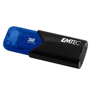 Флеш-накопитель Emtec B110 Click Easy 3.2 32 ГБ USB Type-A 3.2 Gen 2 (3.1 Gen 2) чёрный/синий