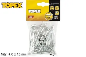 Заклепки Topex алюминиевые 4×16 мм, 50 шт (модель 43E404)