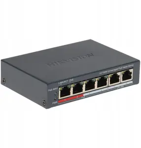 Network Switch Hikvision DS-3E0106P-E/M(B) — 6-port PoE Ethernet switch