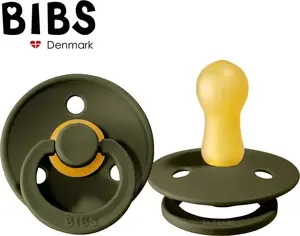 Пустышка bibs Hevea Green Hunter р. M – натуральный каучук, круглый щиток, средний поток