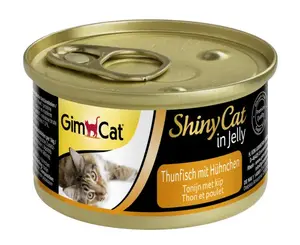 Влажный корм для кошек Gimcat ShinyCat in Jelly — тунец с курицей, взрослым, 70 г банка