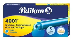 Ink stick pack Pelikan GTP/5, turquoise, 5 pieces