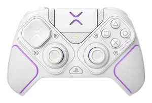 Gamepad VICTRIX 052-002-WH vadu un bezvadu RF/USB, USB-C, 2000 mAh, PC/PS4/PS5, violets/balts