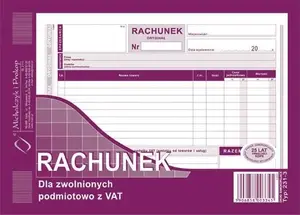 Invoice Book Michalczyk & Prokop D Rach. A5 2-part for VAT-exempt Transactions (model 231-3)