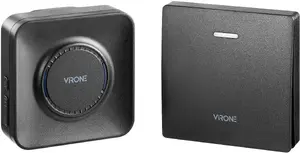 Wireless Mains Doorbell ORNO DB-8/B — push-button self-powered, 36 chimes, 200 m range, black