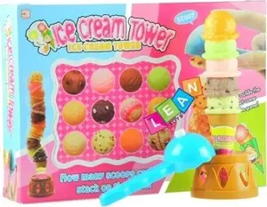 Board Game LEANToys Ice Cream Tower – family party game, model 770
