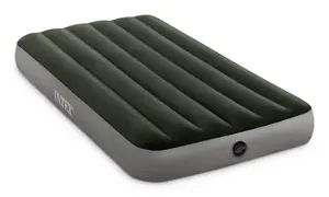 Надувной односпальный матрас Intex Dura-Beam Standard Prestige Downy — полиэстер, 99 × 191 см, высота 25 см, тёмно‑зелёный