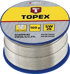 Metināšanas stieple Topex 60% Sn, 1 mm, 100 g — elektronikai un vispārējai lodēšanai