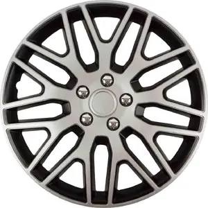 Wheel hubcap Versaco Dakar NC 15" silver and black with chrome screws