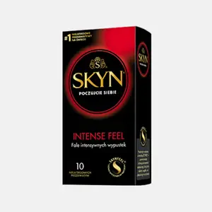 Vīriešu prezervatīvs Unimil SKYN Intense Feel, teksturēts, bez lateksa, 53 mm platums, 10 gab.