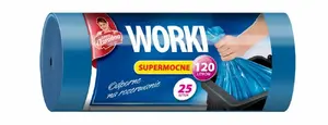Garbage bags Anna Zaradna 120L LDPE super-strong 25 pcs blue AZ1-WNS-5550