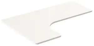 Corner desk Powerton WPTT160L-W, white laminated board, 160×110–60×2.5 cm