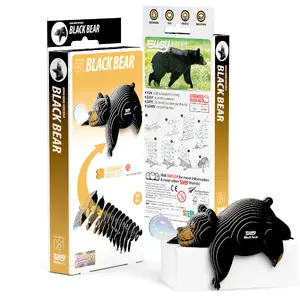3D Puzzle Fat Brain Toys Eugy Black Bear — animal model, recommended age 6+, size 41×61 mm