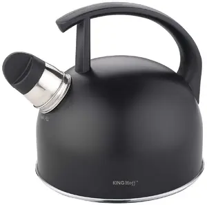 Kettle KingHoff KH-1897, stovetop tea kettle 1.5 L with whistle, matte black