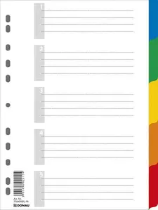 Document dividers Donau polypropylene A4 225x297 mm 6-tab set (5+1) – Donau 7704095PL-99