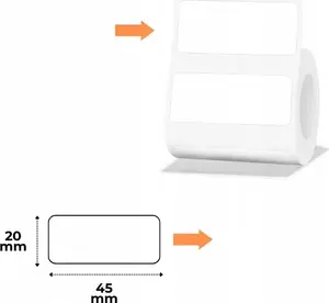 Label rolls NIIMBOT R 45×20 mm white 320 pcs — compatible with B21, B21S, B3, B1S