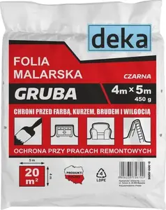 Protective Painter's Drop Cloth EPM, heavy-duty 4 x 5 m, black