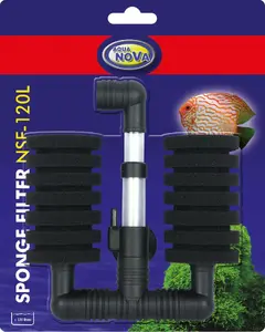 Губчатый фильтр aqua nova NSF-120L двухкамерный для аквариума, бренд aqua nova, модель 1435