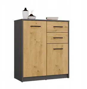 top e shop Komoda SIMPLO 2D2S — комод, 2 ящика, 2 дверцы, антрацитовый дуб