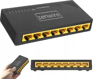 8-Port Gigabit Ethernet Network Switch zenwire SG1008, 1000 Mbps per Port, Unmanaged LAN