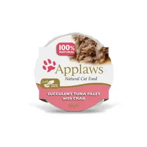 Влажный корм для кошек Applaws Tuna with Crab in Broth, для взрослых, 60 г баночка