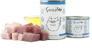 Влажный корм для кошек GUSSTO Fresh Turkey Tuna 200 г — рецепт с индейкой и тунцом, порционная пачка