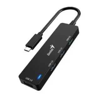 USB Type-C хаб Genius UH-400 — HDMI, USB 2.0 Type-A, USB Type-C, 625 Mbit/с, алюминий, черный