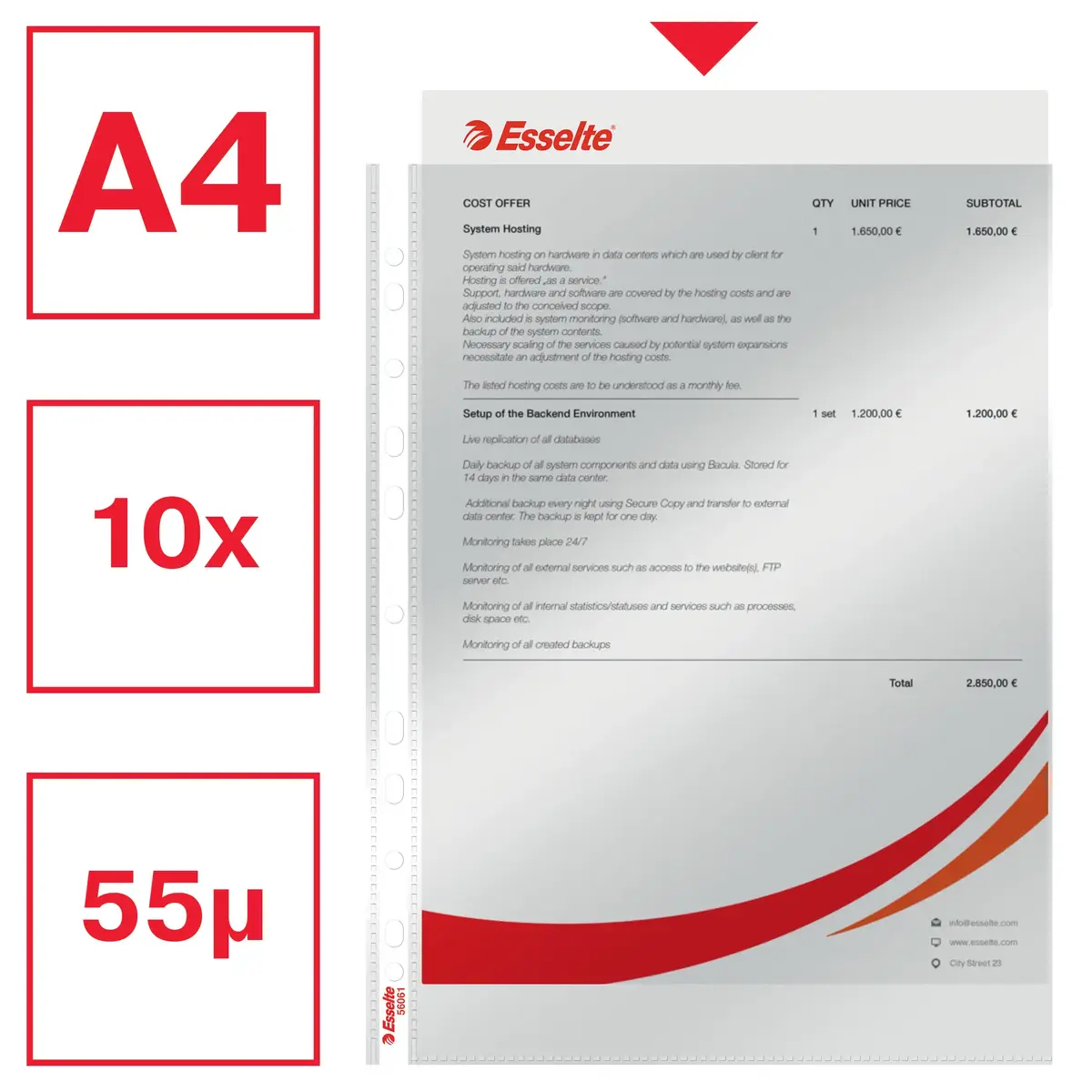 Mapīte ESSELTE Pocket 55my A4 Photo 3