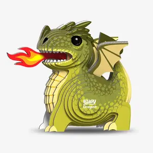 3D Puzzle Animal - Fat Brain Toys Eugy Dragon, cardboard model for ages 6+