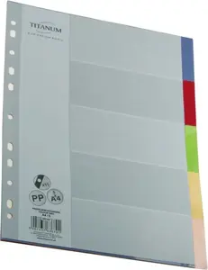 Titanum Przekladka A4 5KOL PP IK05 — document divider A4, polypropylene, 5 tabs