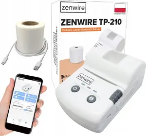 Pārnēsājama termāla etiķešu drukas iekārta zenwire TP-210 ar Bluetooth, USB-C un 1500 mAh akumulatoru