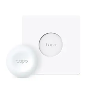 Smart dimmer switch No name Tapo S200D — external battery-powered remote, rotary and button control, CR2032, 86×86×23.7 mm